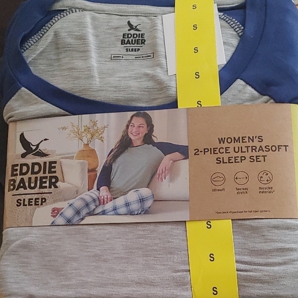 NWT Eddie Bauer Women's 2-piece Sleep Set Blue - Picture 3 of 5
